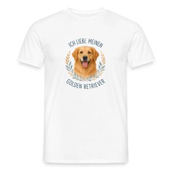 J’adore mon golden retriever | Maman des chiens - T-shirt homme - blanc - Devant - AI Model Male 178 dark (178cm)