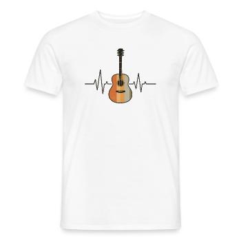 Battement de cœur de guitare | Musicien ECG Rétro Vintage - T-shirt homme - blanc - Devant - AI Model Male 178 dark (178cm)