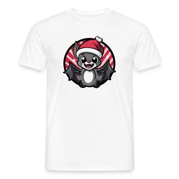 Kawaii Weihnachtsfledermaus - Männer T-Shirt - Weiß - Vorne - AI Model Male 178 dark (178cm)