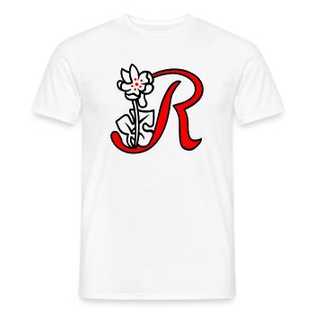 Letter R - Men's T-Shirt - white - Front - AI Model Male 178 dark (178cm)