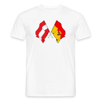Drapeaux croisés de l’Autriche et du Burgenland - T-shirt homme - blanc - Devant - AI Model Male 178 dark (178cm)