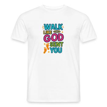 Walk Like God Sent You, Christian Quote  - Men's T-Shirt - white - Front - AI Model Male 178 dark (178cm)