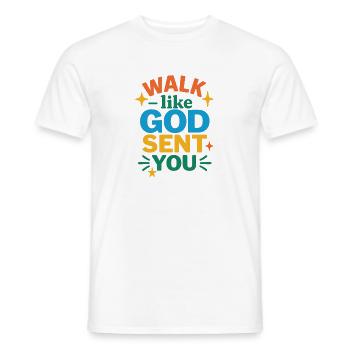 Walk Like God Sent You, Christian Quote  - Men's T-Shirt - white - Front - AI Model Male 178 dark (178cm)