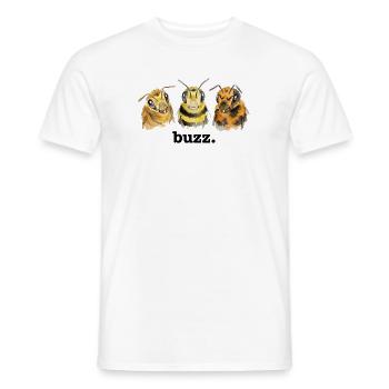 Bees buzz – Funny buzzing for bee lovers - Men's T-Shirt - white - Front - AI Model Male 178 dark (178cm)