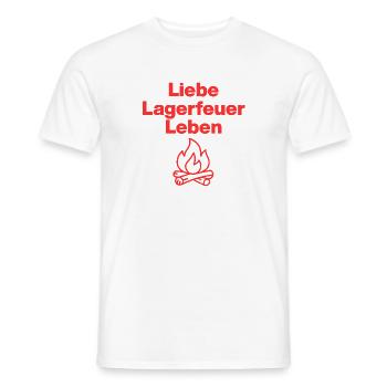 J’adore la vie au feu de camp.  Parfait pour les campeurs, les vans - T-shirt homme - blanc - Devant - AI Model Male 178 dark (178cm)