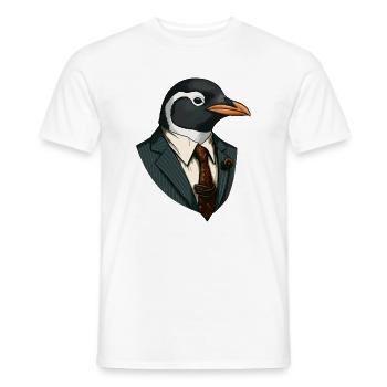 Affaires - Pingouin - T-shirt homme - blanc - Devant - AI Model Male 178 dark (178cm)