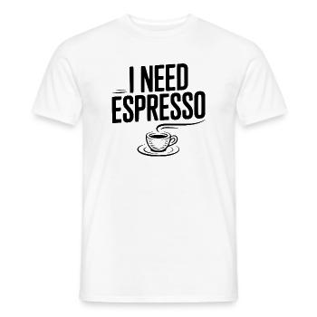 I Need Espresso - Men's T-Shirt - white - Front - AI Model Male 178 dark (178cm)
