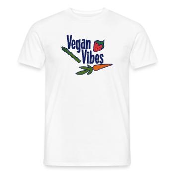 Vegan Vibes Veggie Trio - Men's T-Shirt - white - Front - AI Model Male 178 dark (178cm)