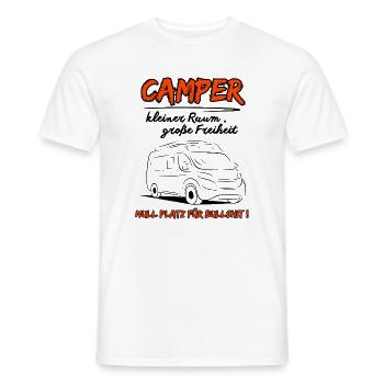 Camping Van Motorhome Saying - Men's T-Shirt - white - Front - AI Model Male 178 dark (178cm)