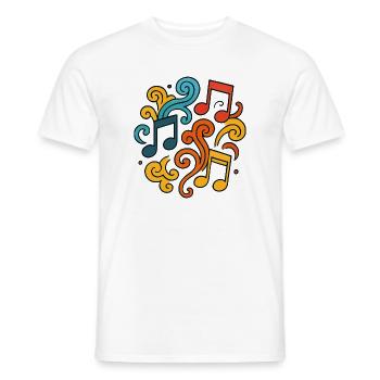Bunte Musiknoten - Männer T-Shirt - Weiß - Vorne - AI Model Male 178 dark (178cm)