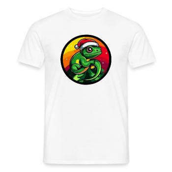 Santa Frosch Weihnachten - Männer T-Shirt - Weiß - Vorne - AI Model Male 178 dark (178cm)