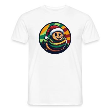 Escargot de Noël avec chapeau et écharpe - T-shirt homme - blanc - Devant - AI Model Male 178 dark (178cm)