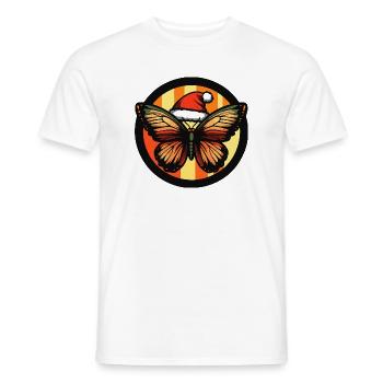 Winterzauber Schmetterling mit Weihnachtsmütze - Männer T-Shirt - Weiß - Vorne - AI Model Male 178 dark (178cm)