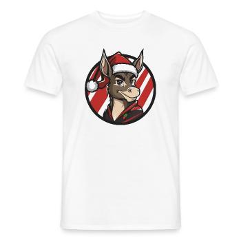 Santas Esel Motiv - Männer T-Shirt - Weiß - Vorne - AI Model Male 178 dark (178cm)