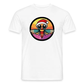 Kawaii Biene im Santa Hut Kreis - Männer T-Shirt - Weiß - Vorne - AI Model Male 178 dark (178cm)