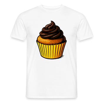 Chocolate Cupcake Illustration - Men's T-Shirt - white - Front - AI Model Male 178 dark (178cm)