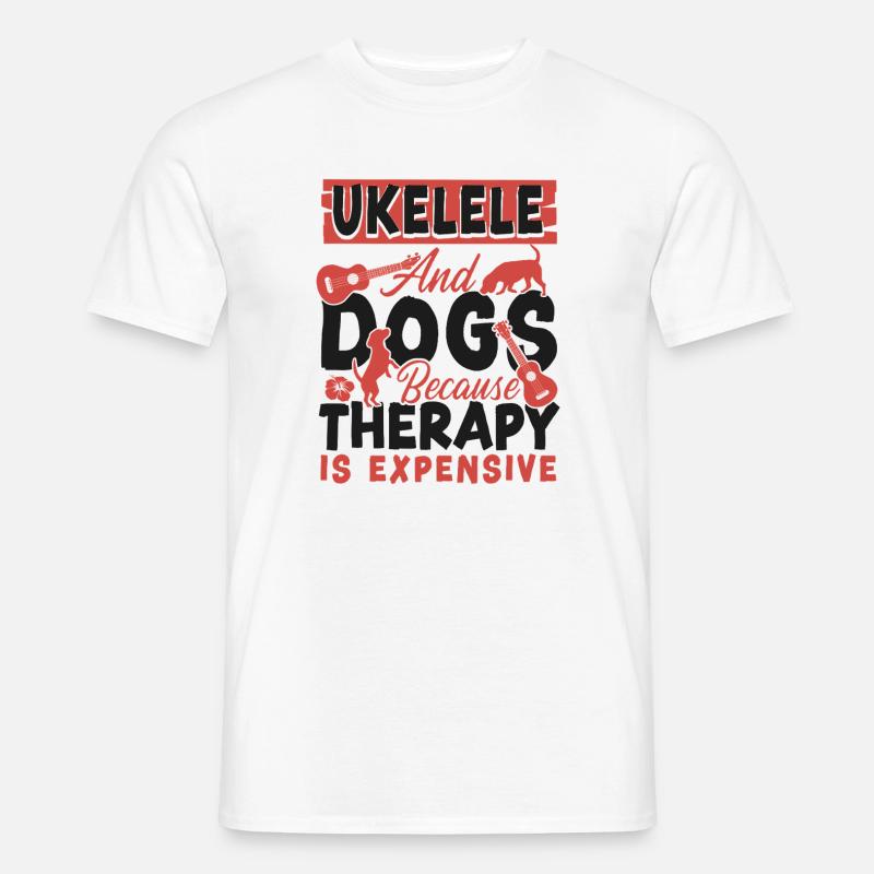 Hawaiian Ukulele Uke Dog Ukulele - Männer T-Shirt - Weiß