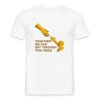 Gemeinsam überwinden wir diese Krise - Männer T-Shirt - Weiß - Vorne - AI Model Male 178 dark (178cm)