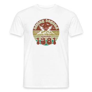 45e anniversaire Légende vivante depuis le VIN 01/1981 - T-shirt homme - blanc - Devant - AI Model Male 178 dark (178cm)