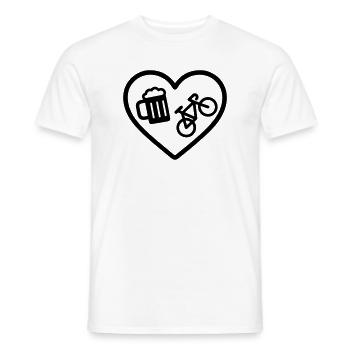 Heart Bike Beer - Men's T-Shirt - white - Front - AI Model Male 178 dark (178cm)
