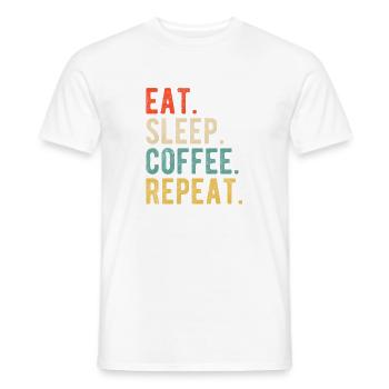 Eat Sleep Coffee Repeat Retro Coffee Love - Men's T-Shirt - white - Front - AI Model Male 178 dark (178cm)