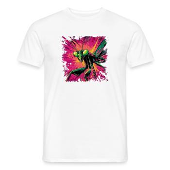 Praying Mantis Pop Art Street Art Neon Colorful - Men's T-Shirt - white - Front - AI Model Male 178 dark (178cm)