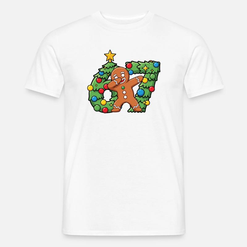 67 Meme-Lebkuchentanz auf dem Weihnachtskranz - Männer T-Shirt - Weiß