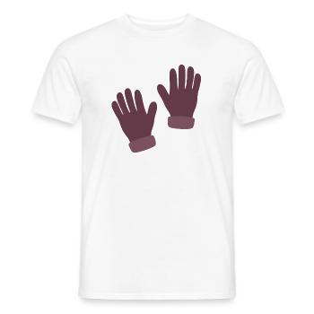Mauve Minimalist Gloves Print - Men's T-Shirt - white - Front - AI Model Male 178 dark (178cm)