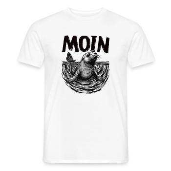 Seal seal Baltic Sea North Sea Moin - Men's T-Shirt - white - Front - AI Model Male 178 dark (178cm)