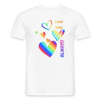 Pride / CSD / LGBTQ+ Design "love always wins" - Men's T-Shirt - white - Front - AI Model Male 178 dark (178cm)