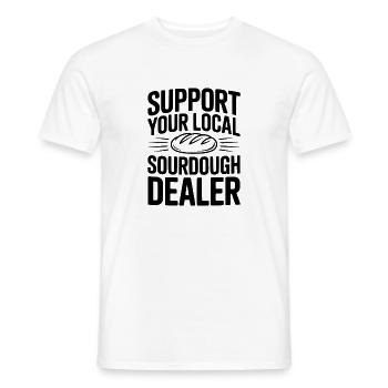 Unterstützen Sie Ihren örtlichen Sauerteighändler - Männer T-Shirt - Weiß - Vorne - AI Model Male 178 dark (178cm)