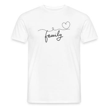 Family Herz Design – Minimalistisch & Modern - Männer T-Shirt - Weiß - Vorne - AI Model Male 178 dark (178cm)