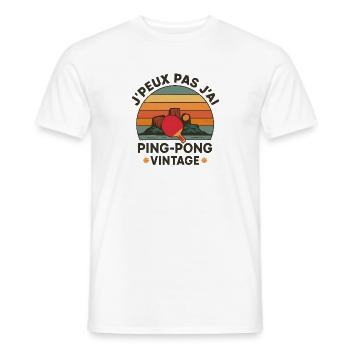 Ping-Pong Vintage Crépuscule - T-shirt homme - blanc - Devant - AI Model Male 178 dark (178cm)