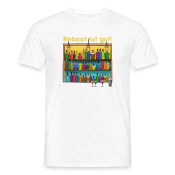 Reboot Barpalette: Bunte Spirituosen - Männer T-Shirt - Weiß - Vorne - AI Model Male 178 dark (178cm)