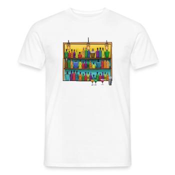 Colorful Bar Bottles Collage - Men's T-Shirt - white - Front - AI Model Male 178 dark (178cm)