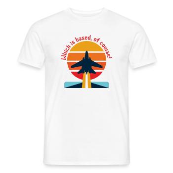 Retroflugzeug im Sonnenuntergang (Based?!)  - Männer T-Shirt - Weiß - Vorne - AI Model Male 178 dark (178cm)