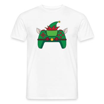 Elf Videospiel-Controller Weihnachts-Gamer-Elf - Männer T-Shirt - Weiß - Vorne - AI Model Male 178 dark (178cm)