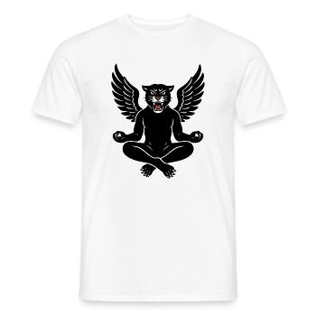 Flügelpanther Zen-Meditation - Männer T-Shirt - Weiß - Vorne - AI Model Male 178 dark (178cm)