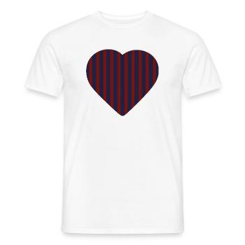 Cœur Rouge-Bleu - T-shirt homme - blanc - Devant - AI Model Male 178 dark (178cm)