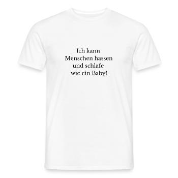 Ich kann Menschen hassen und schlafe wie Baby - Männer T-Shirt - Weiß - Vorne - AI Model Male 178 dark (178cm)