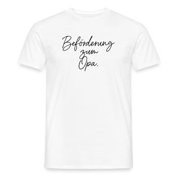 Promotie tot opa - Heren T-shirt - wit - Voor - AI Model Male 178 dark (178cm)