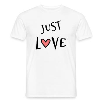 NUR LIEBE. LIEBE. ICH LIEBE DICH. HERZ. ALLES GUTE ZUM GEBURTSTAG. - Männer T-Shirt - Weiß - Vorne - AI Model Male 178 dark (178cm)