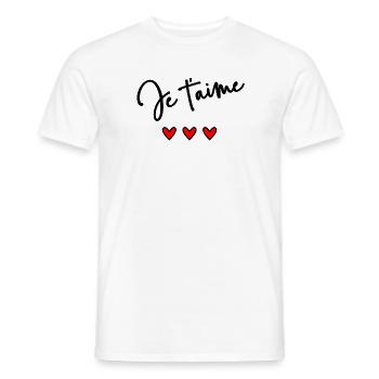 NUR LIEBE. LIEBE. ICH LIEBE DICH. HERZ. ALLES GUTE ZUM GEBURTSTAG. - Männer T-Shirt - Weiß - Vorne - AI Model Male 178 dark (178cm)