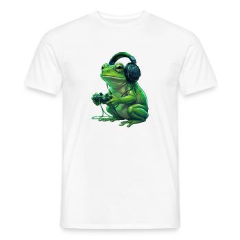 FroschGamer mit Kopfhörern - Männer T-Shirt - Weiß - Vorne - AI Model Male 178 dark (178cm)