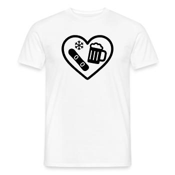Heart Snowboard Beer - Men's T-Shirt - white - Front - AI Model Male 178 dark (178cm)