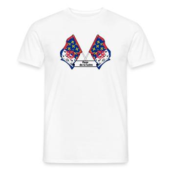 Drapeaux croisés + texte « Pays de la Loire » - T-shirt homme - blanc - Devant - AI Model Male 178 dark (178cm)