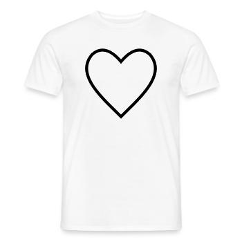 Herz Lineart - Männer T-Shirt - Weiß - Vorne - AI Model Male 178 dark (178cm)