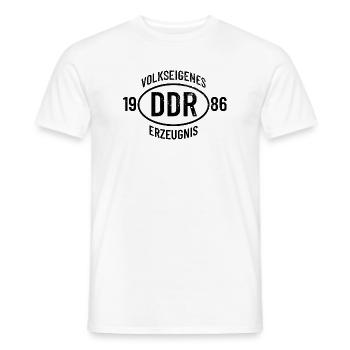 DDR Geburtstag Shirt, Hoodie, Tasse Jahrgang 1986 - Männer T-Shirt - Weiß - Vorne - AI Model Male 178 dark (178cm)