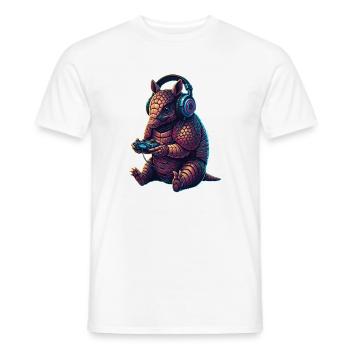 Armadillo Games Animal Video Games Drôle - T-shirt homme - blanc - Devant - AI Model Male 178 dark (178cm)