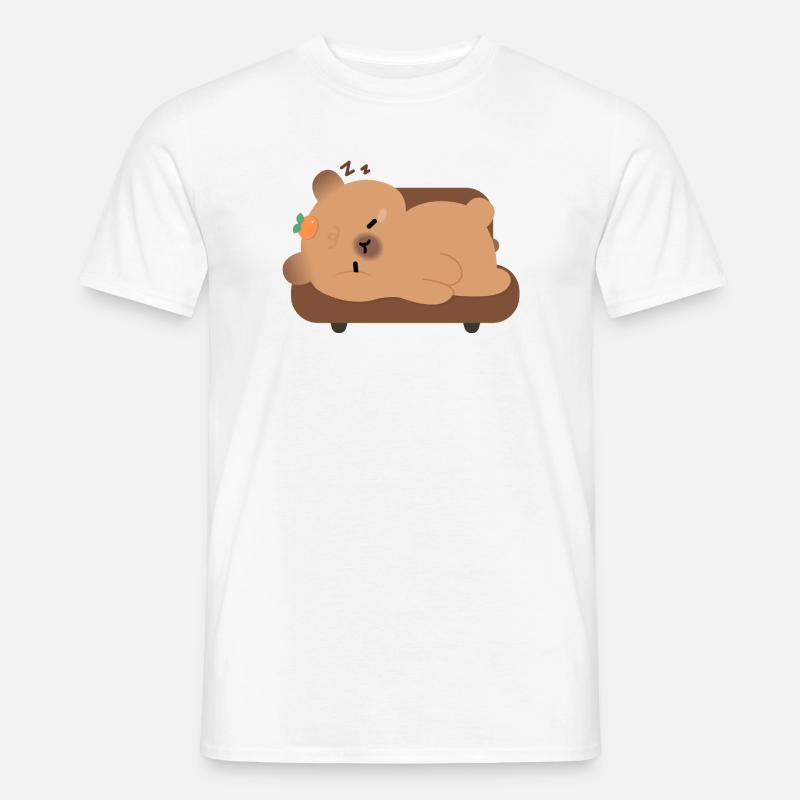 Schläfrige Müde Capybara - Männer T-Shirt - Weiß